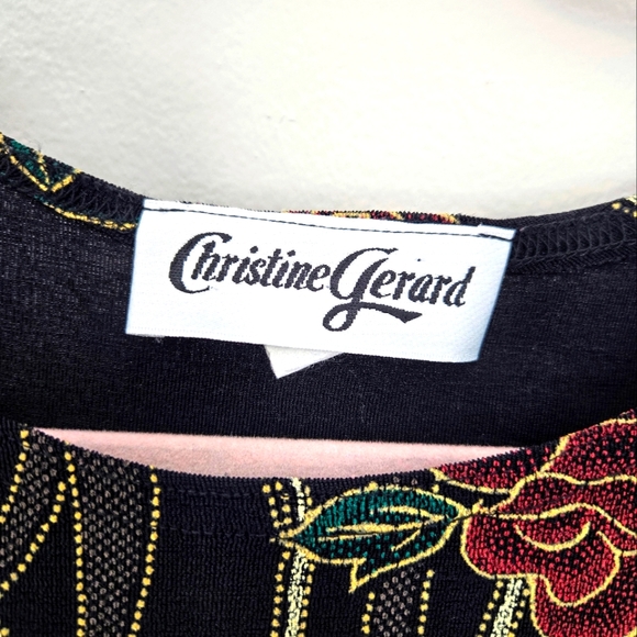 🥀VTG nylon rose print y2k top - Picture 2 of 6